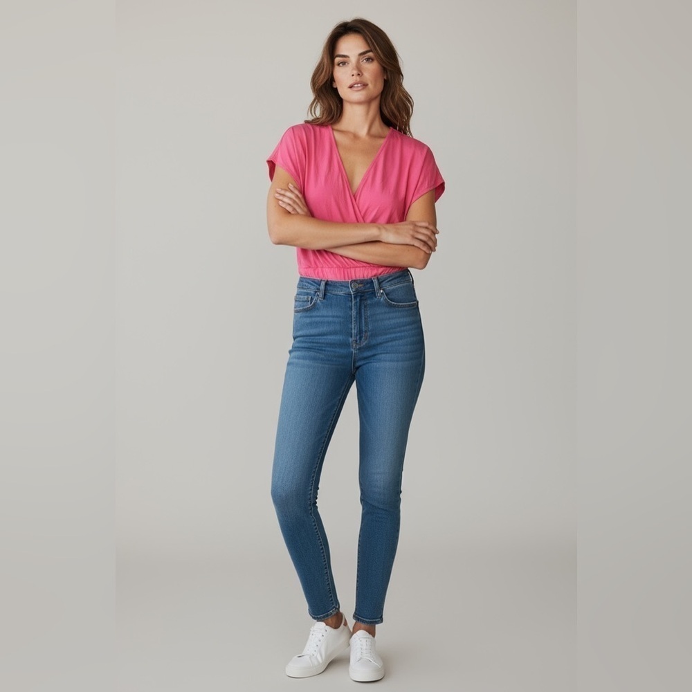 Ashley Stewart Pink Dolman Sleeve Bodysuit